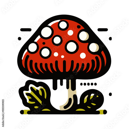 Mushroom Icon Vector Design Element: Cute and Detailed Graphics for Nature and Food Illustrations