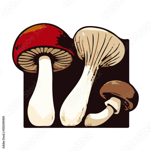 Mushroom Icon Vector Design Element: Cute and Detailed Graphics for Nature and Food Illustrations