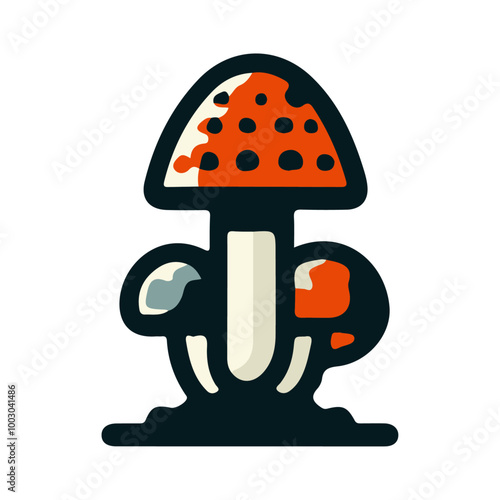 Mushroom Icon Vector Design Element: Cute and Detailed Graphics for Nature and Food Illustrations