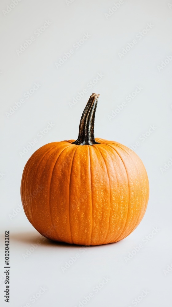 Orange pumpkin on a white background, minimal Orange pumpkin on a white background, minimal