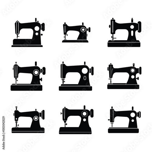 High-quality sewing machine silhouette graphic, perfect for mugs, books, prints, and more. Ideal for designers looking for versatile, print-ready vector artwork.