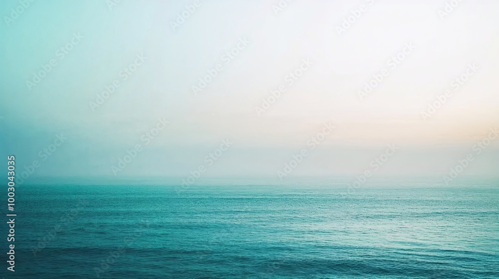 Obraz premium Tranquil ocean horizon with soft gradient colors, perfect for serene backgrounds