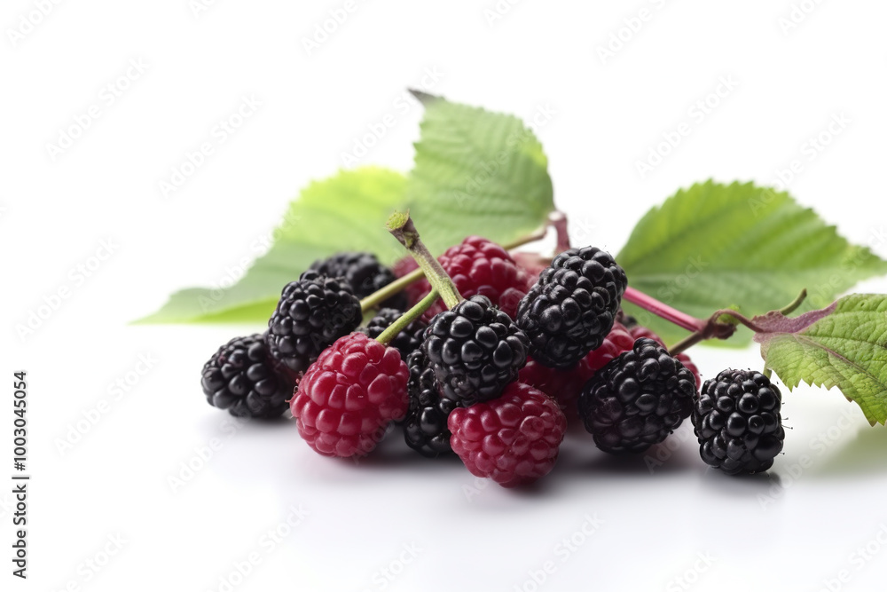 Mulberries on background. Juicy black and red berries, fresh and sweet. Generated AI Mulberries on background. Juicy black and red berries, fresh and sweet. Generated AI