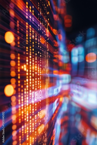 Colorful abstract light patterns create a stunning visual effect in a digital...