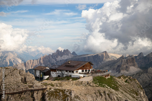 Lagazuoi mountain hut in Italy photo