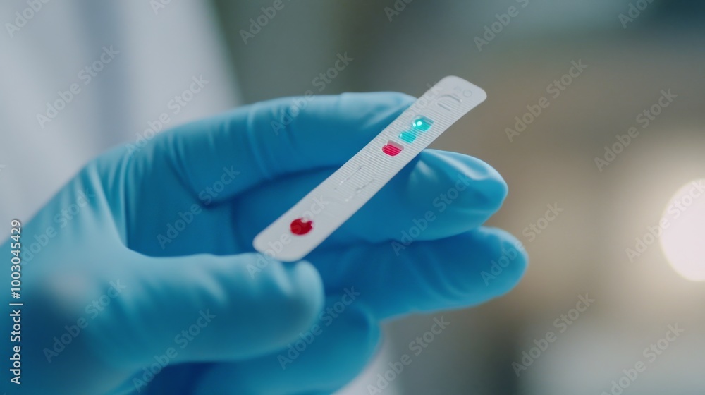Lab technician using a testing kit to analyze samples in a medical facility at night Lab technician using a testing kit to analyze samples in a medical facility at night