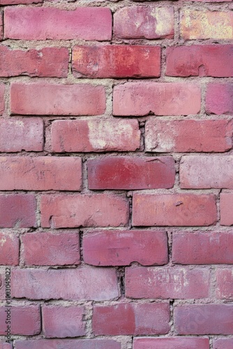 Pink brick wall texture showcasing a vibrant and artistic urban background in...