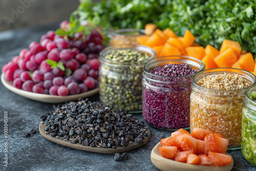 A colorful healthy food cha...