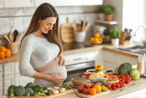 A pregnant woman enjoying a...