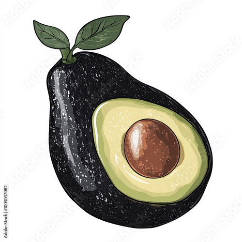Avocado Silhouette, Illustr...