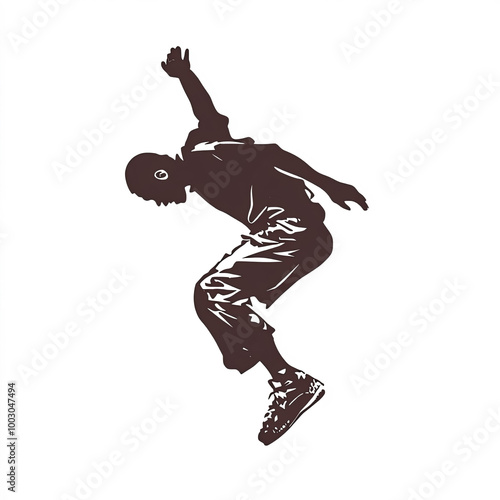 Breakdance Silhouette, Illu...