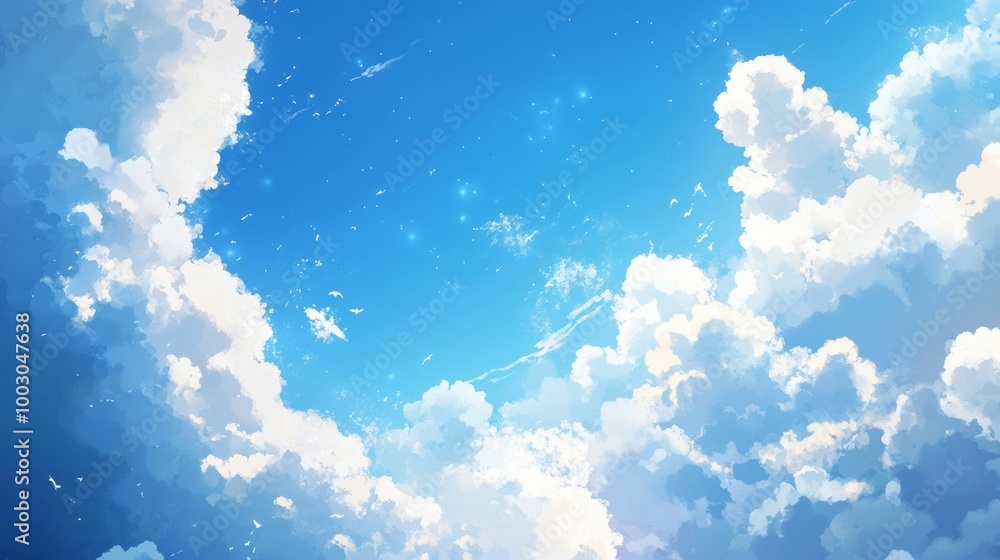 Sapphire sky, ethereal clouds Sapphire sky, ethereal clouds