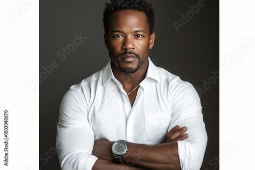 ethnic man on a white backg...