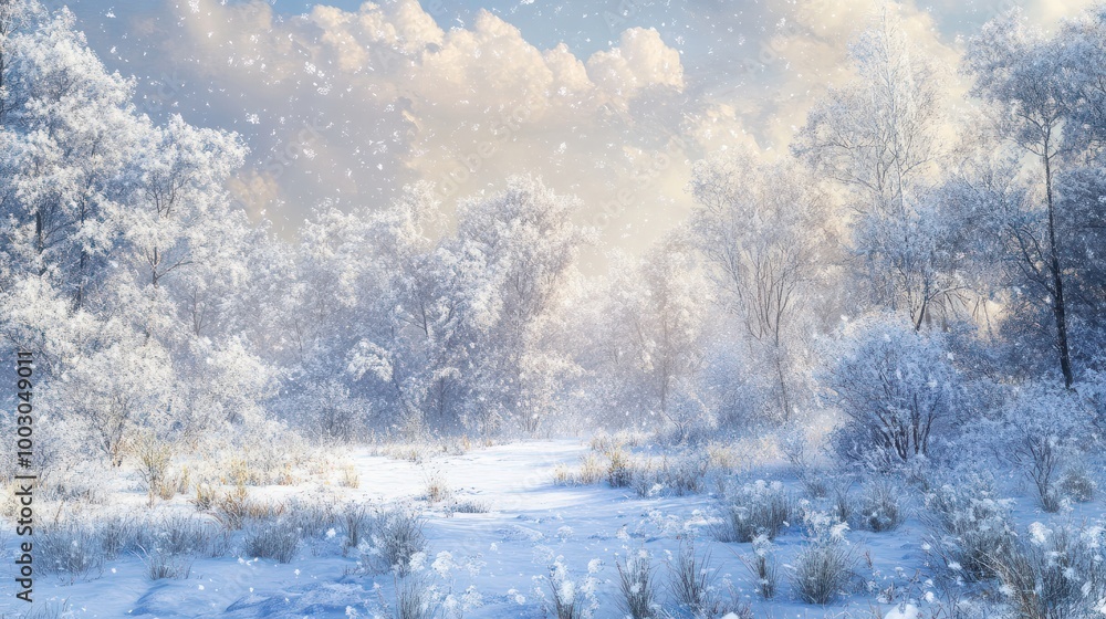 winter landscape with snow covered trees winter landscape with snow covered trees