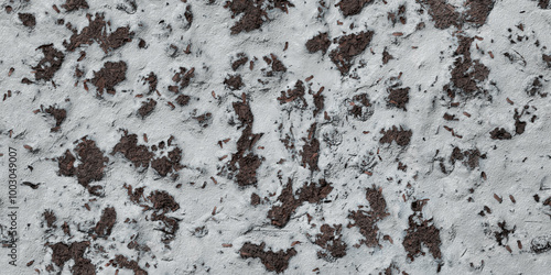 crusty snow on brown ground texture background