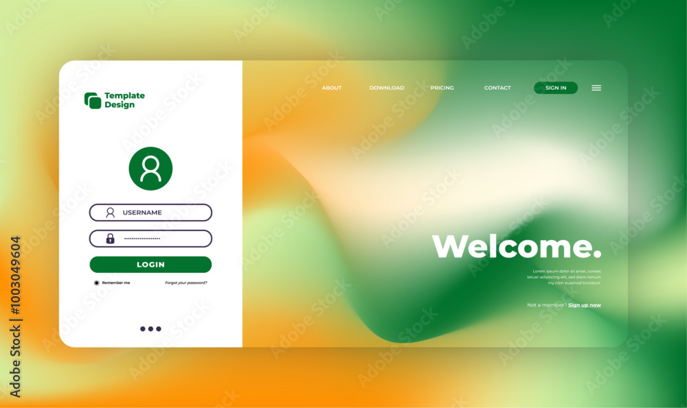 Fototapeta premium Colorful Gradient Login Forms: Vector Designs for Enhanced UX