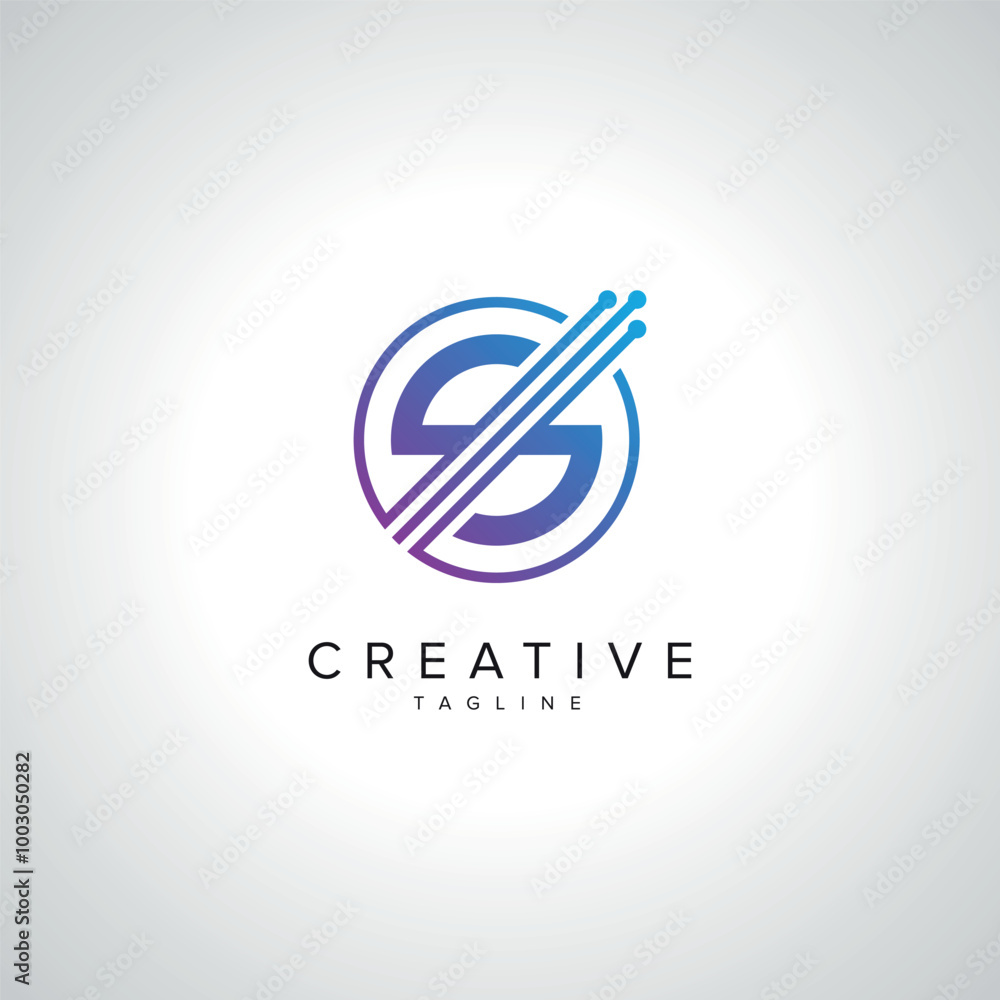 Abstract S Letter Tech Logo Design. Initial Technology Elements. Abstract S Letter Tech Logo Design. Initial Technology Elements.