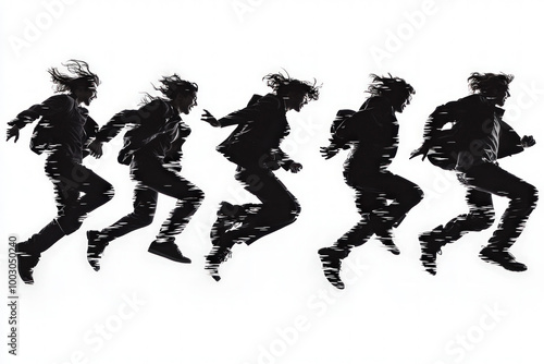 jumping people on white bac...
