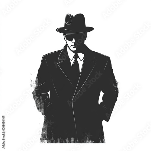 Mafia Silhouette, Illustrat...