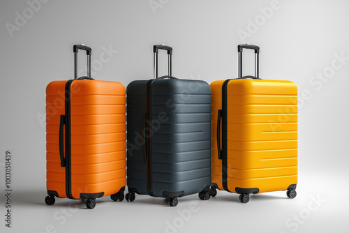 luggage on white background