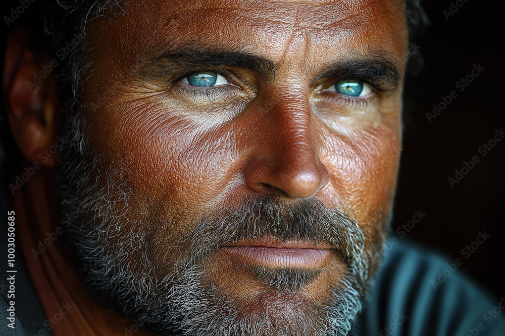 Fototapeta premium man portrait on dark background