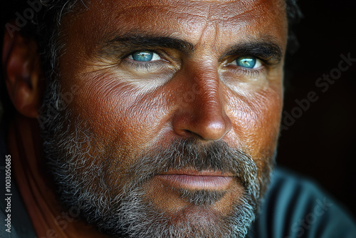 man portrait on dark background