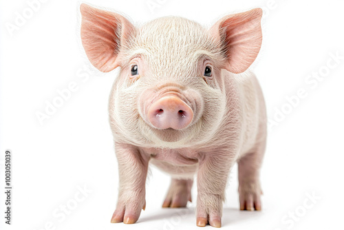 pig on white background