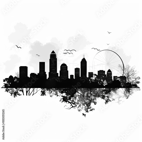 Raleigh Skyline Silhouette,...
