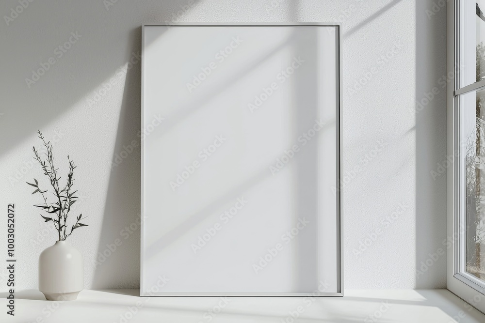 A3 Poster Mockup on White Background created with Generative AI A3 Poster Mockup on White Background created with Generative AI