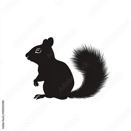 Squirrel Silhouette, Illust...