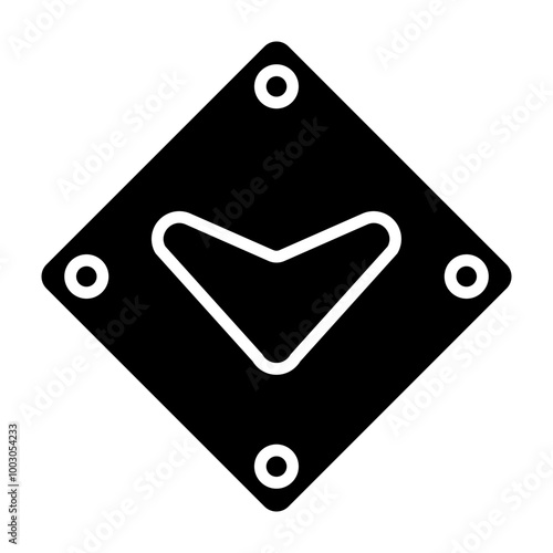 Down Chevron Glyph Icon Design