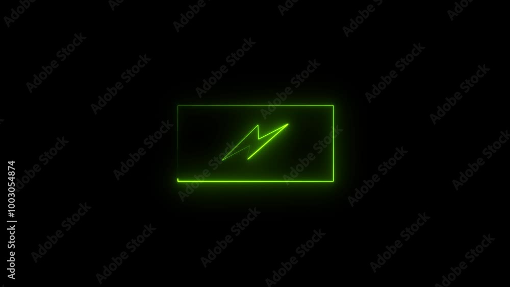 Glowing neon Charging icon animation .
Glowing neon Charging icon animation .