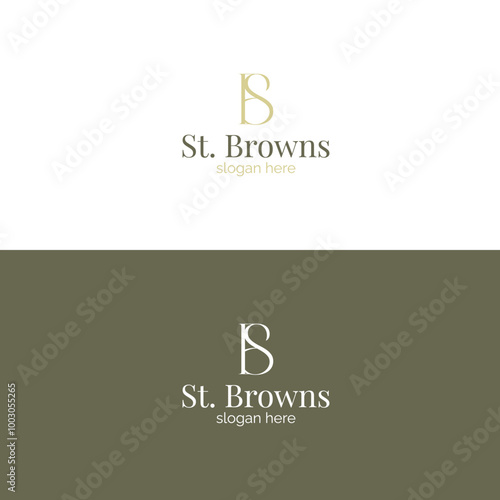 Abstract SB BS letter logo design Flat vector logo design template