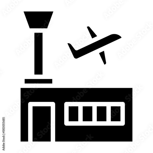 Airport Glyph Icon Design