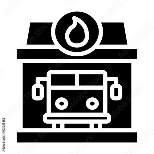 Fire Station Glyph Icon Design