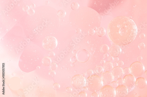 Abstract Pink water bubbles background