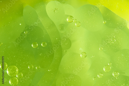 Abstract Green water bubbles background