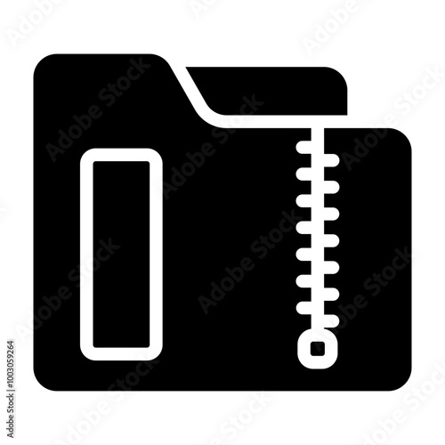 Compressed Folder Glyph Icon Design