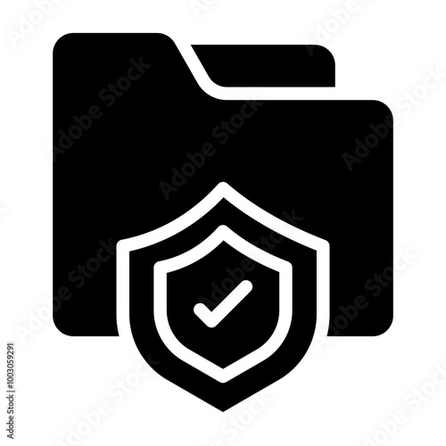 Protected Folder Glyph Icon Design
