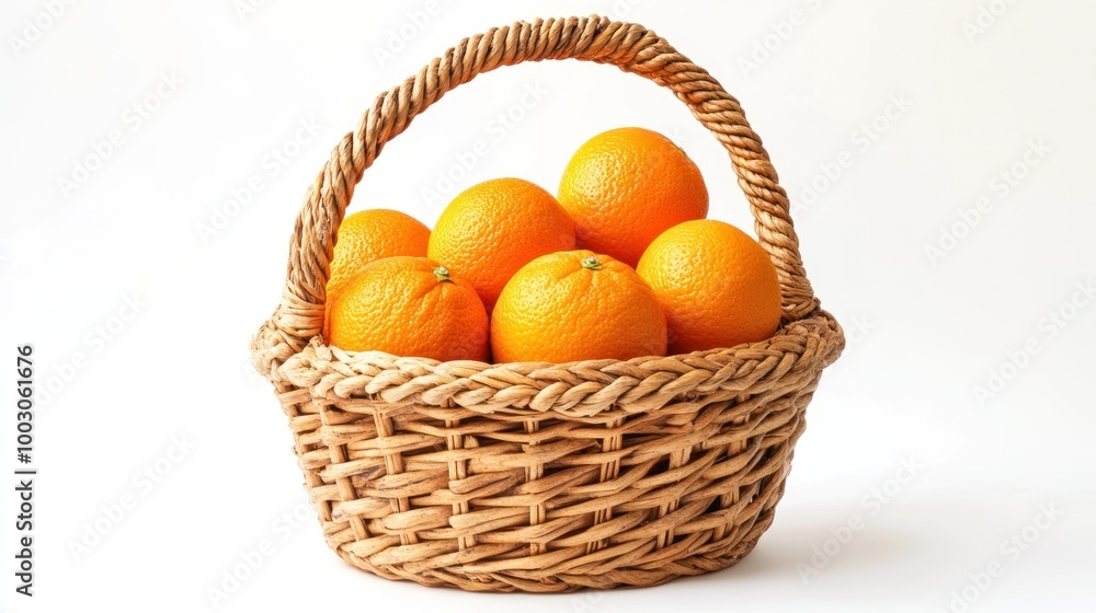 A woven basket filled with fresh oranges, showcasing vibrant colors and natural textures. A woven basket filled with fresh oranges, showcasing vibrant colors and natural textures.