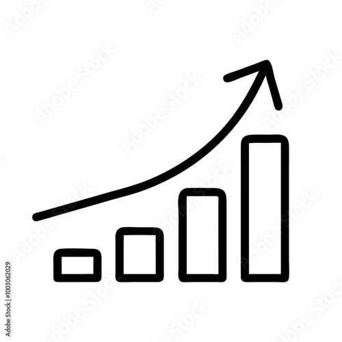Revenue growth icon depicting increasing metrics for business and marketing