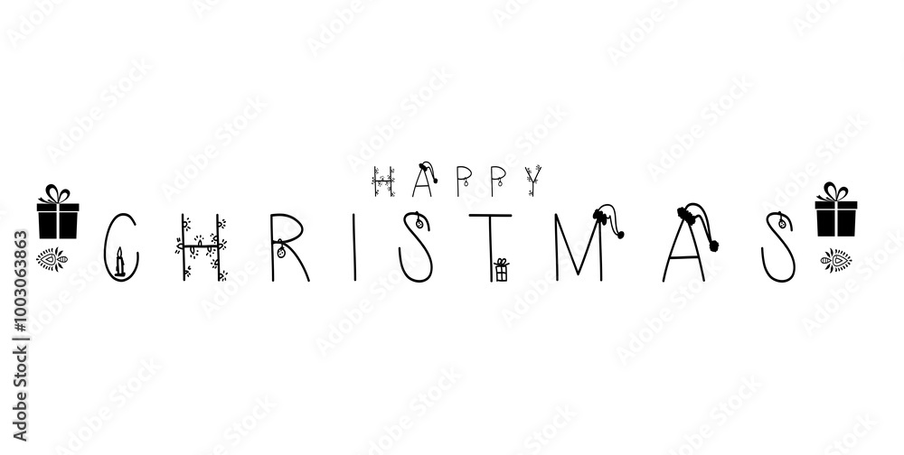 Happy Christmas in white background. Happy Christmas design , PNG Happy Christmas in white background. Happy Christmas design , PNG
