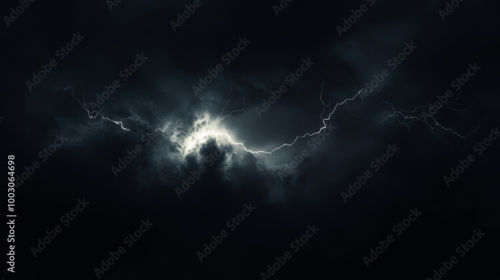 Lightning illuminating dark stormy clouds Lightning illuminating dark stormy clouds