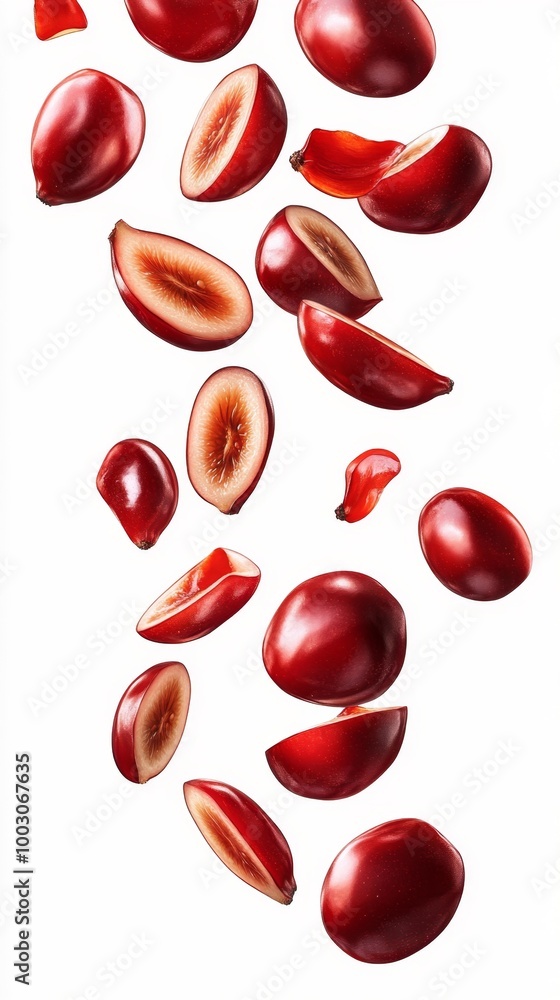Floating Red Plums – Generative AI Floating Red Plums – Generative AI