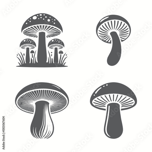 mushroom silhouettes