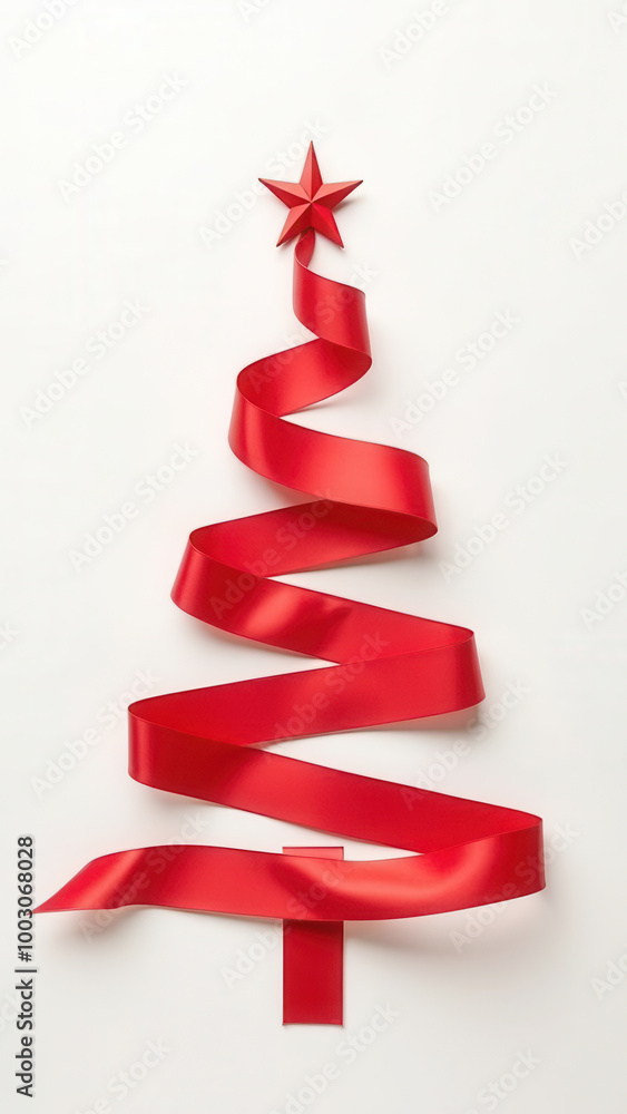 Cute christmas ribbon tree with copy space Cute christmas ribbon tree with copy space