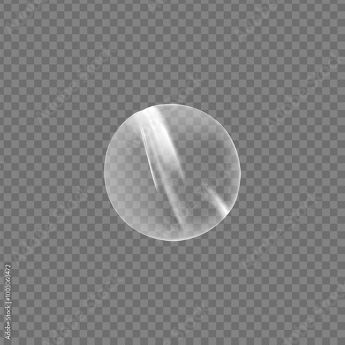 Holograph wave vector illustration of transparent sticker