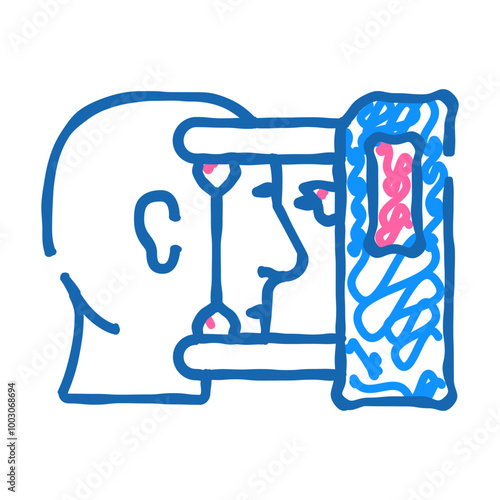 vision test ophthalmology doodle icon sketch vector. vision test ophthalmology sign. isolated symbol illustration