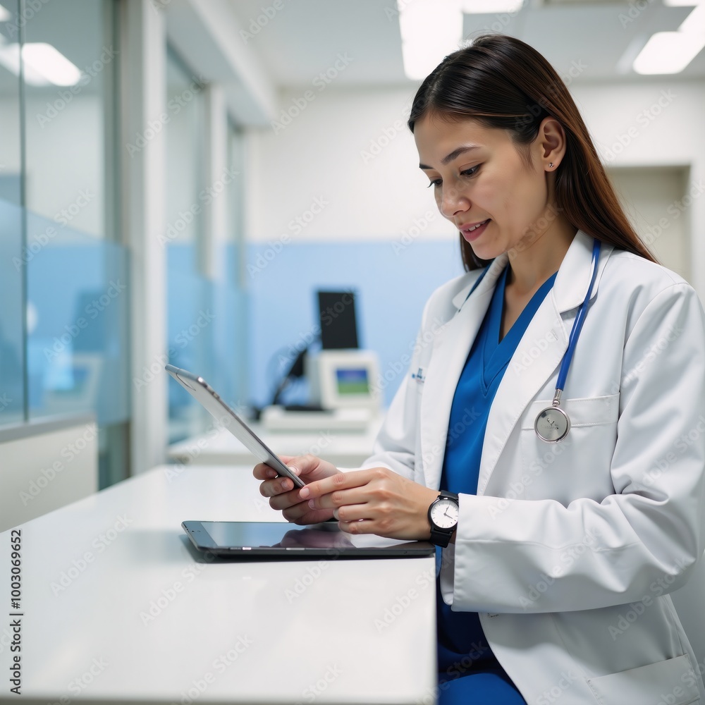 Doctor utilizing digital document management for streamlined workflow with emphasis on IoT automation Doctor utilizing digital document management for streamlined workflow with emphasis on IoT automation