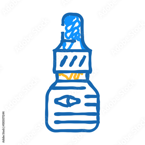 eye drops ophthalmology doodle icon sketch vector. eye drops ophthalmology sign. isolated symbol illustration